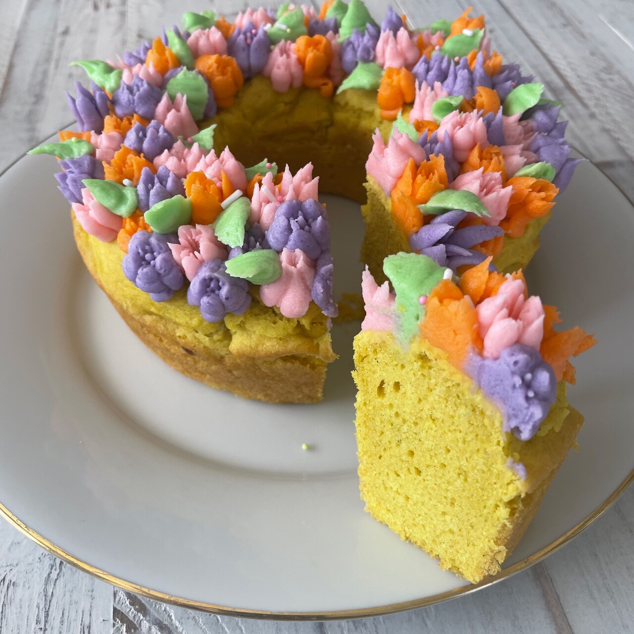 Spring Cake With Buttercream Flowers with @wildbakes